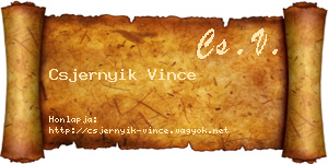 Csjernyik Vince névjegykártya